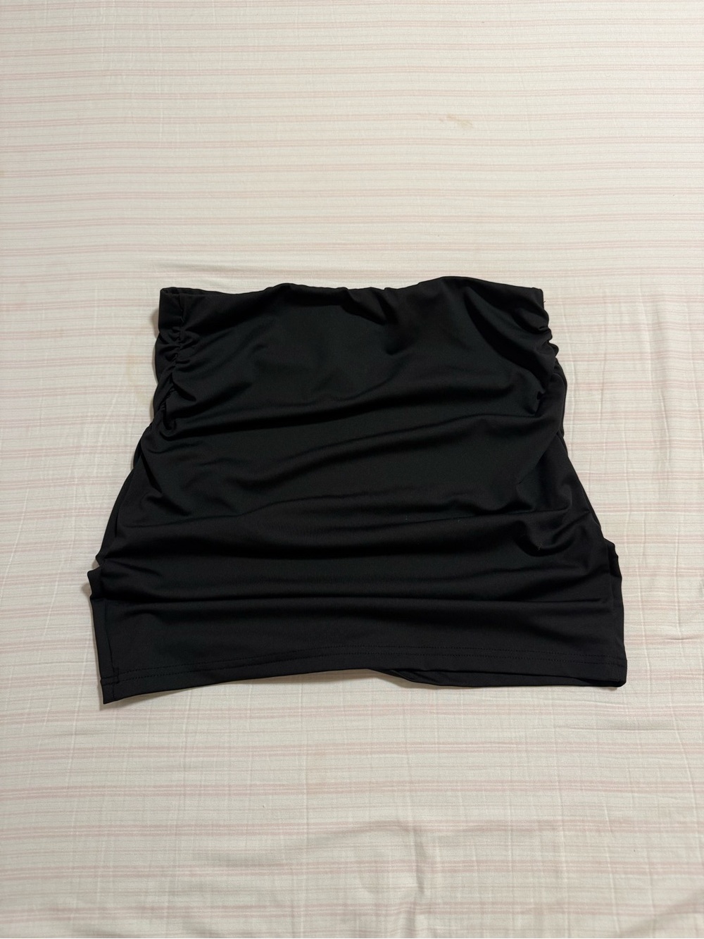 SHEIN Black Ruched Tube Mini Skirt